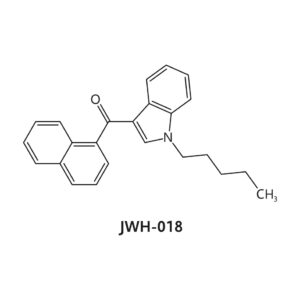 JWH-018 drug molecule formula, chemical structure