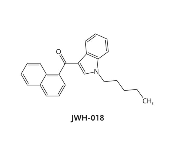 JWH-018 drug molecule formula, chemical structure